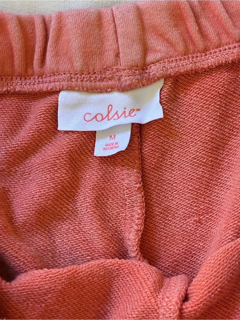 Colsie | Orange-peach cotton blend short lounge shorts with pockets size medium